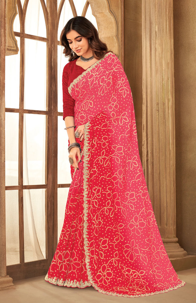 Bandhej Blossom Saree