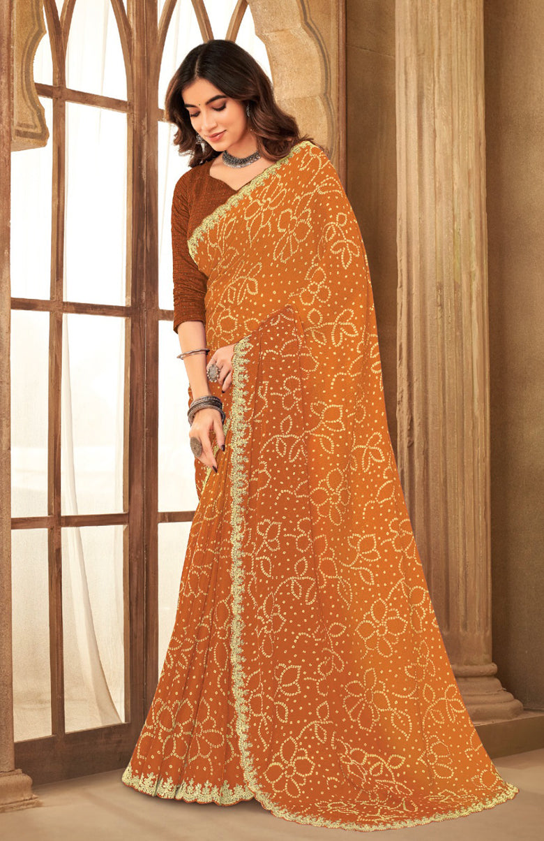 Bandhej Blossom Saree