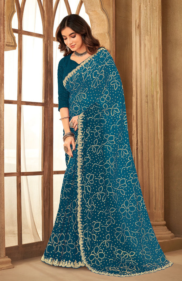 Bandhej Blossom Saree