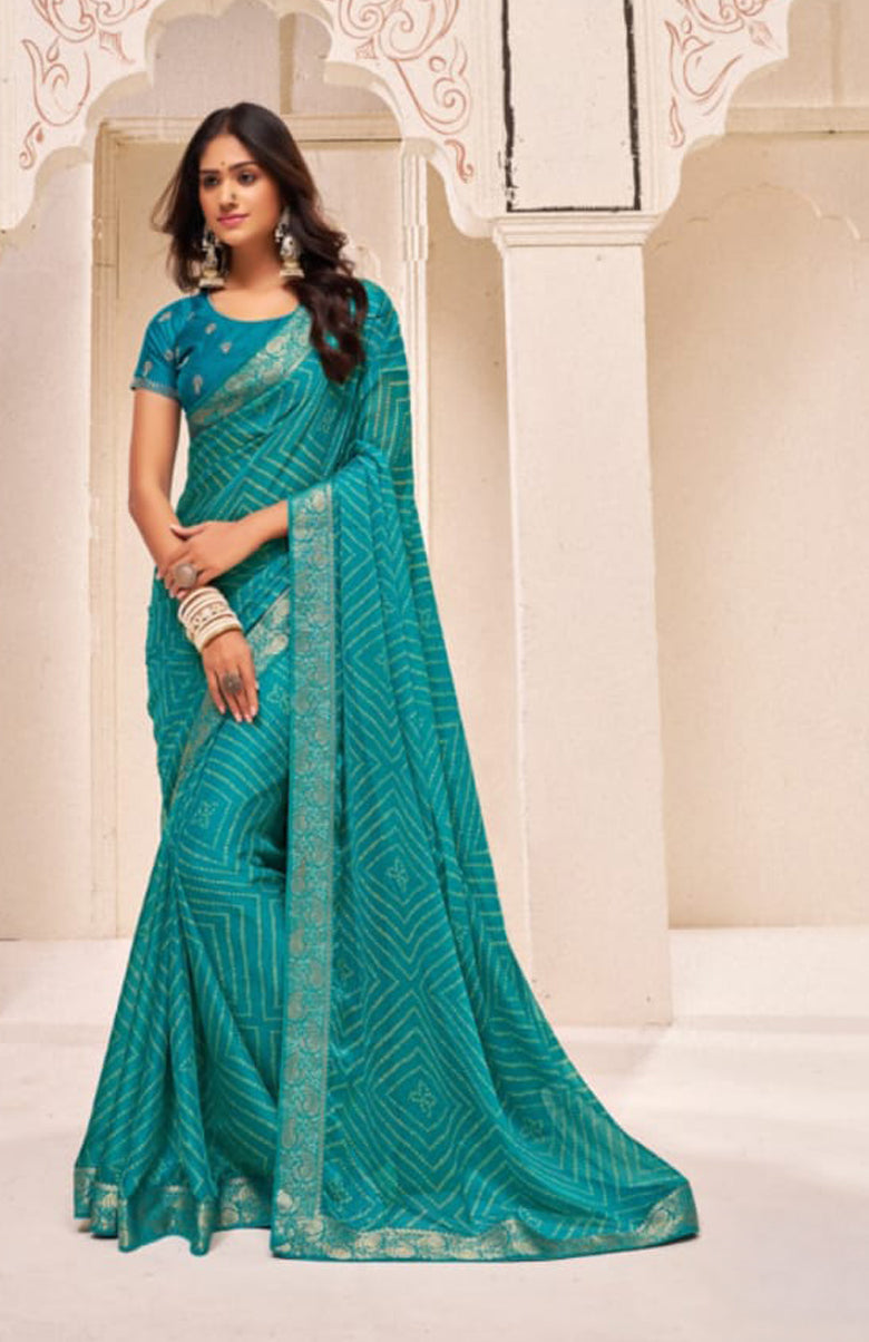 Teal Elegance Saree