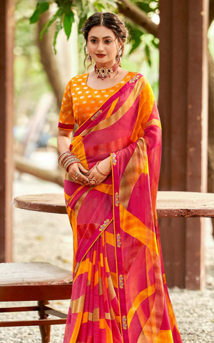 Rose Drift Georgette Saree for Daily Wear