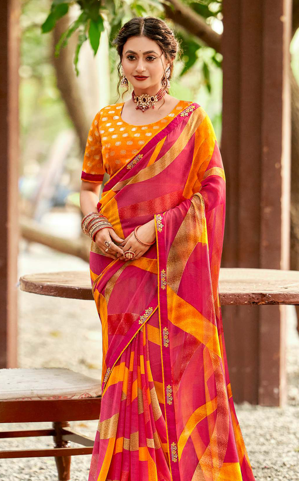 Rose Drift Georgette Saree for Daily Wear