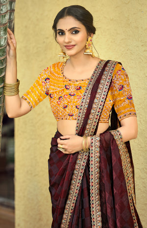 Zerina Satin Saree for Festive Wear