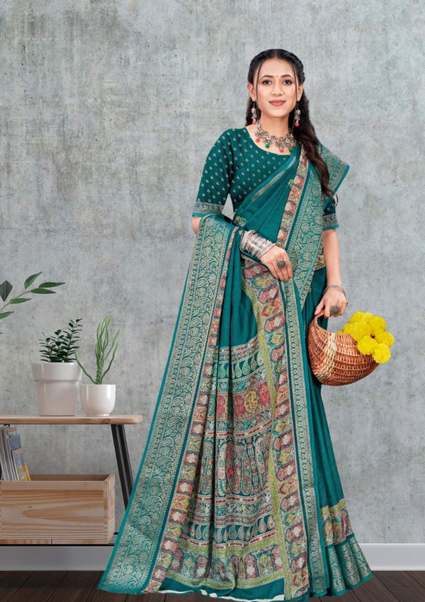 Moss Majesty Crepe Saree For Daily Wear