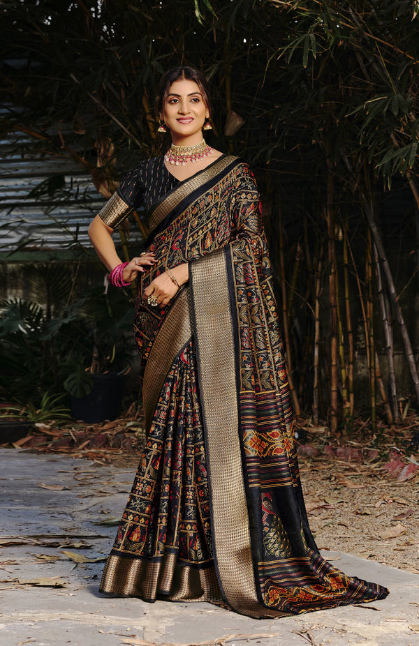Tribal Grace Crepe Saree For Festive Wear