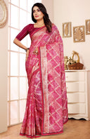 Elegant Texture Brasso Saree For Semi Formal Wear