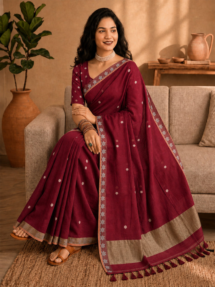 Cotton Jamdani Resham Weaving Saree