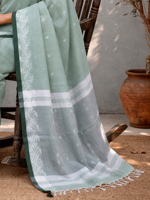 Woven Design Jute Cotton Handloom Jamdani Saree