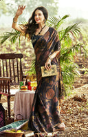 Gloss Grace Silk Cotton Saree For Semi Formal Wear
