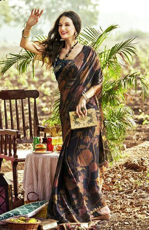 Gloss Grace Silk Cotton Saree For Semi Formal Wear