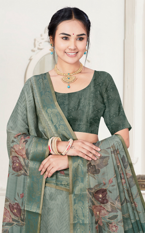 Digital Printed Cotton Silk Blend Saree