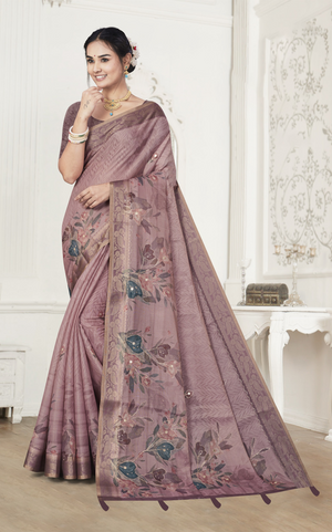 Digital Printed Cotton Silk Blend Saree