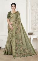 Digital Printed Cotton Silk Blend Saree
