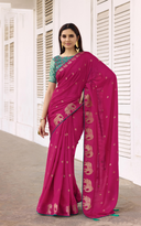 Silk Woven Designer Saree with Traditional Elephant Motifs