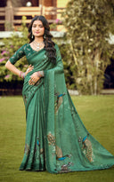 Royal Peacock Elegance Digital Print Saree