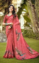 Royal Peacock Elegance Digital Print Saree