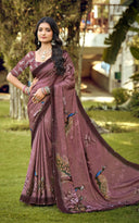 Royal Peacock Elegance Digital Print Saree