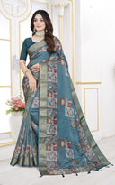 Bloom Jacquard Silk Saree with Heritage Bird Motifs