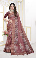 Bloom Jacquard Silk Saree with Heritage Bird Motifs