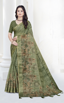 Elegant Dola Silk Saree with Madhubani Digital Print and Woven Zari Border