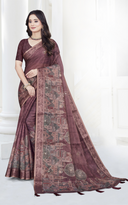 Elegant Dola Silk Saree with Madhubani Digital Print and Woven Zari Border