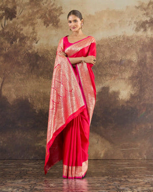 Timeless Muse Mushroo Silk Saree For Festive Formal Wear
