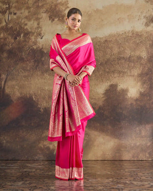 Timeless Muse Mushroo Silk Saree For Festive Formal Wear