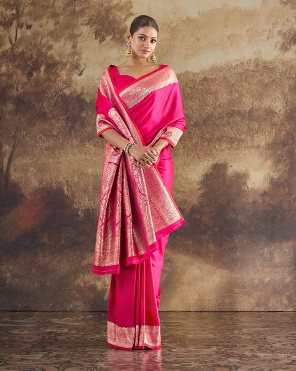 Timeless Muse Mushroo Silk Saree For Festive Formal Wear