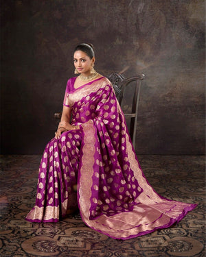 Timeless Flow Mushroo Silk Saree For Festive Formal Wear