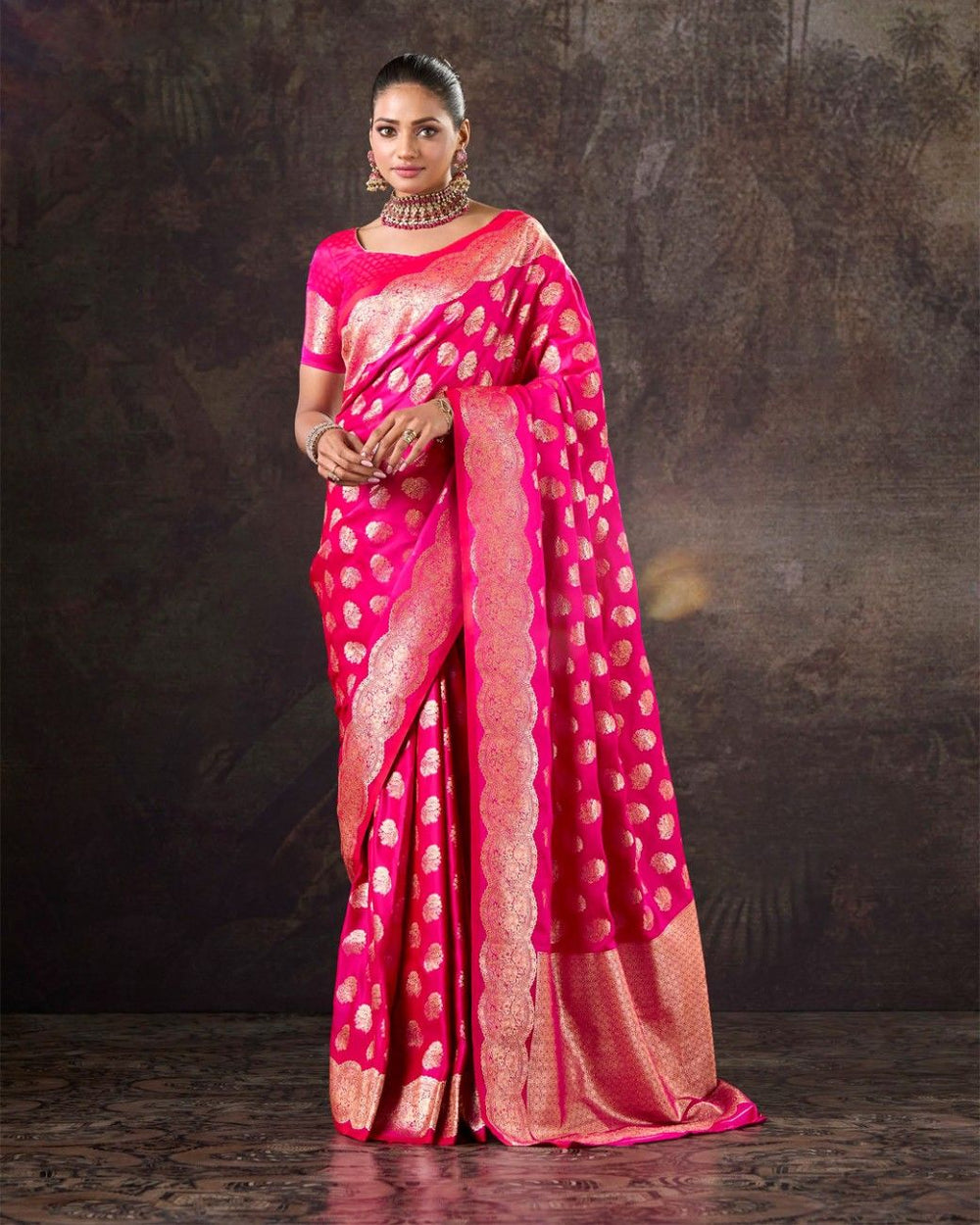 Timeless Flow Mushroo Silk Saree For Festive Formal Wear