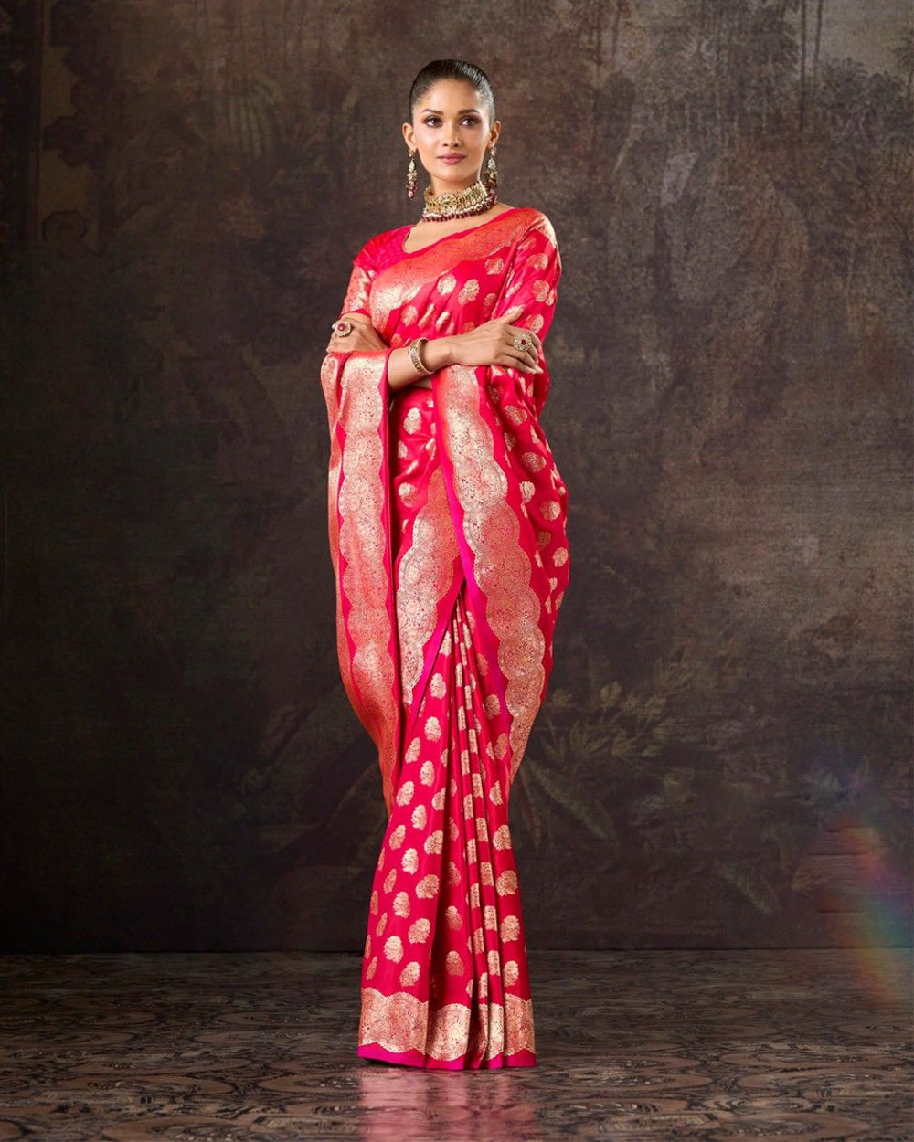 Timeless Flow Mushroo Silk Saree For Festive Formal Wear