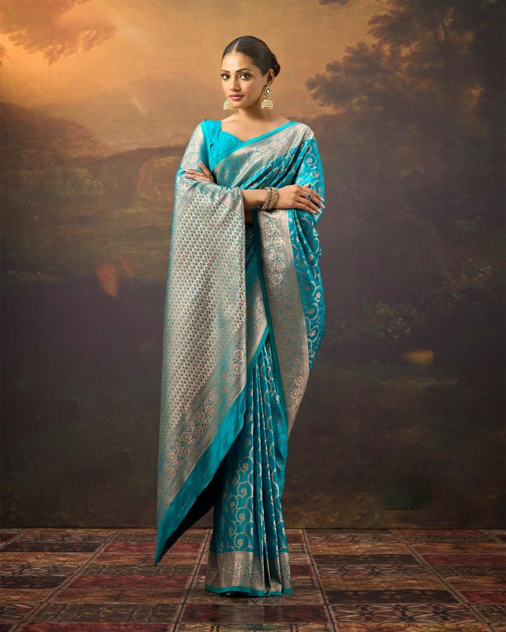 Satin Mushroo Elan Silk Saree For Festive Formal Wear