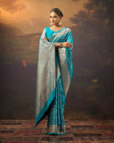 Satin Mushroo Elan Silk Saree For Festive Formal Wear