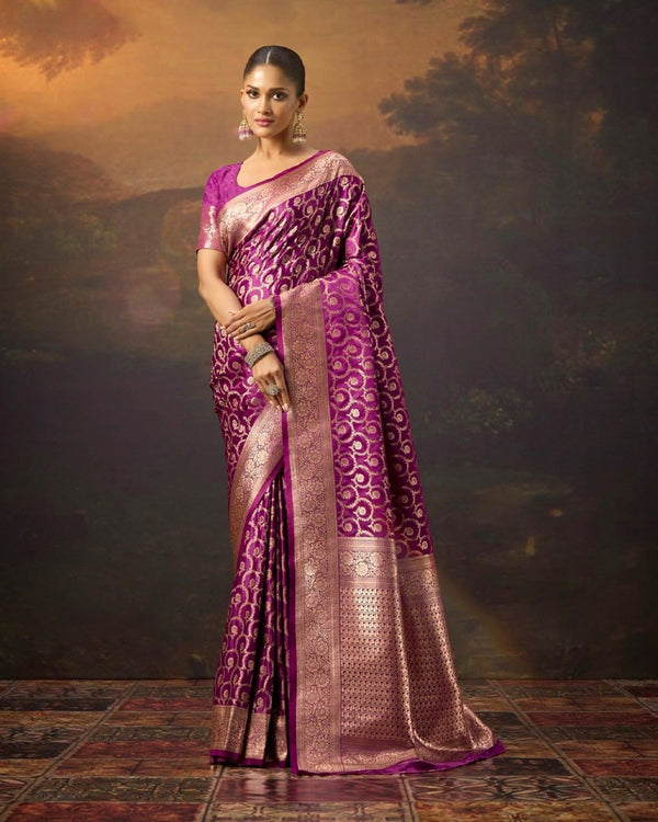 Satin Mushroo Elan Silk Saree For Festive Formal Wear