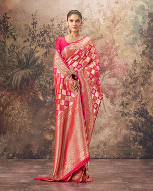 Mushroo Lunara Silk Saree For Festive Formal Wear