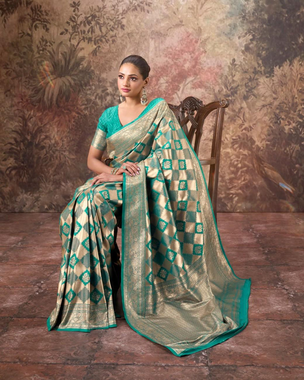 Mushroo Lunara Silk Saree For Festive Formal Wear