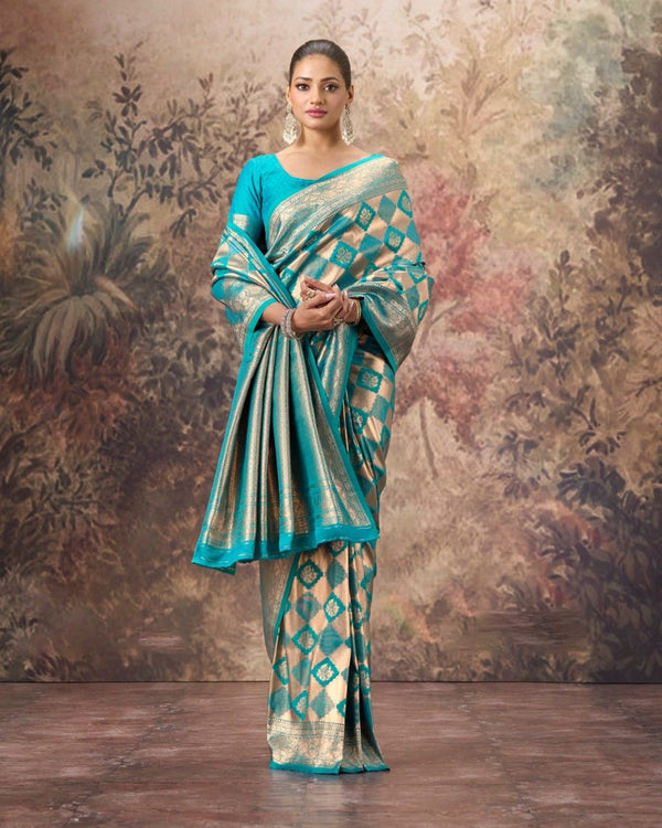 Mushroo Lunara Silk Saree For Festive Formal Wear