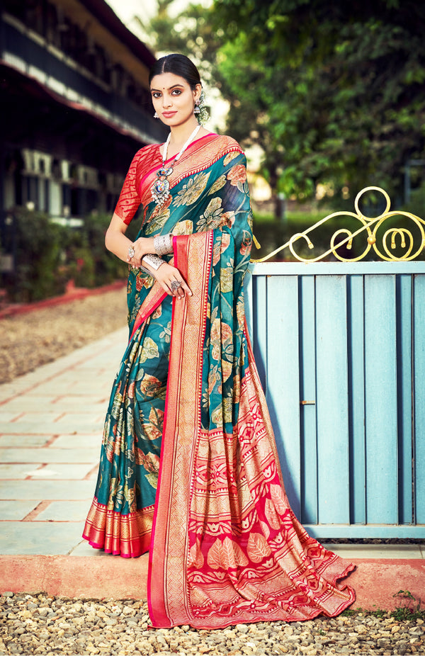 Bloom Brasso Saree For Semi Formal Wear