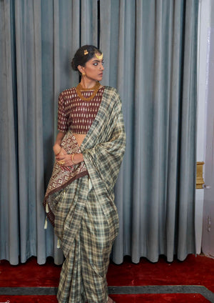 Linobloom Linen Saree for Wedding Wear