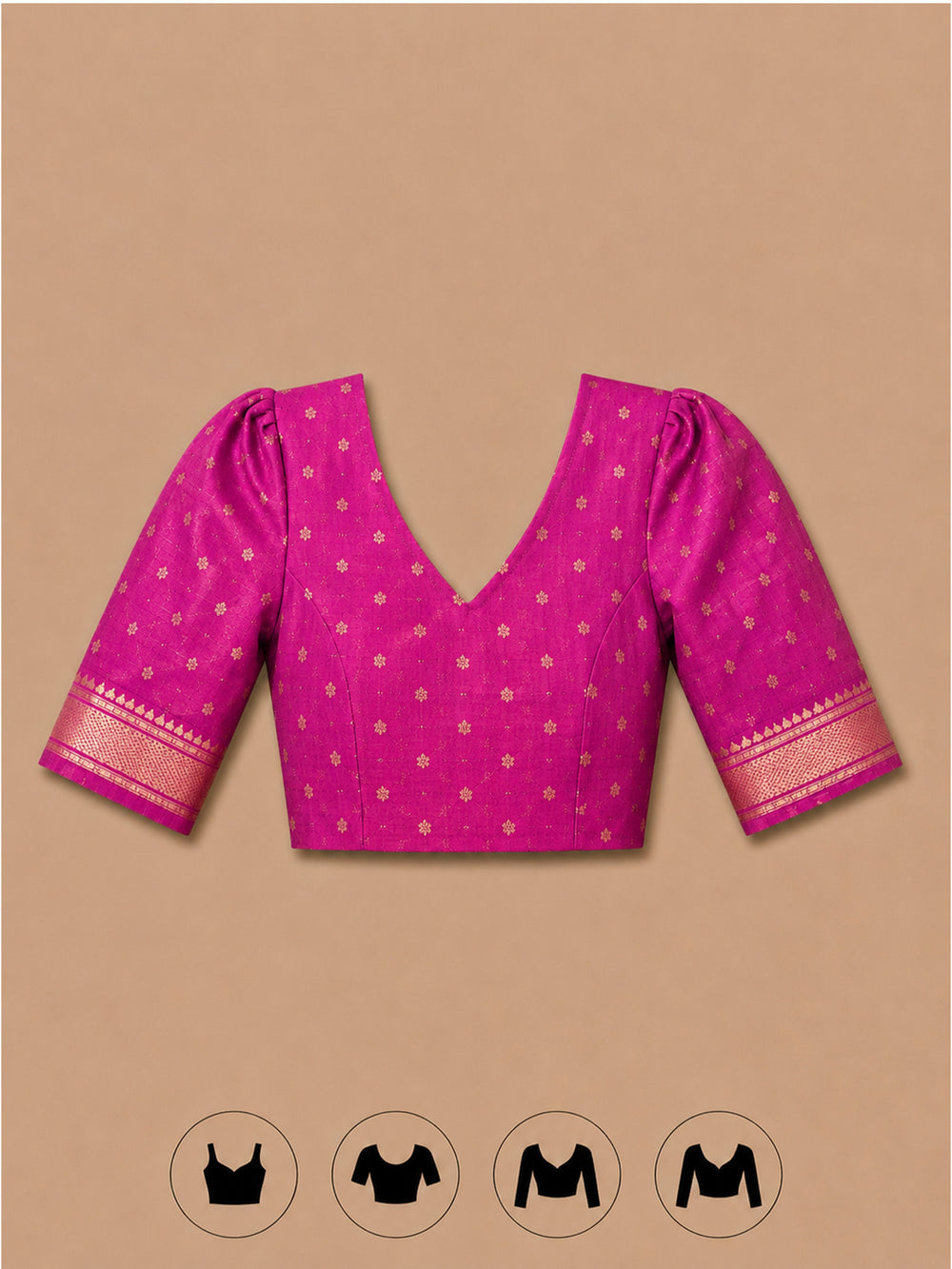 Minimal zari border saree with all-over butti and elegant woven pallu