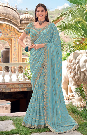 Vellea Organza Saree For Festive Wear