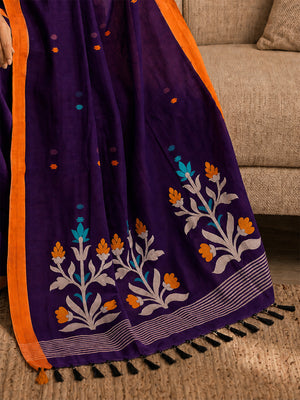 Floral Jute Cotton Handloom Jamdani Saree