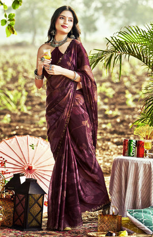 Gloss Grace Silk Cotton Saree For Semi Formal Wear