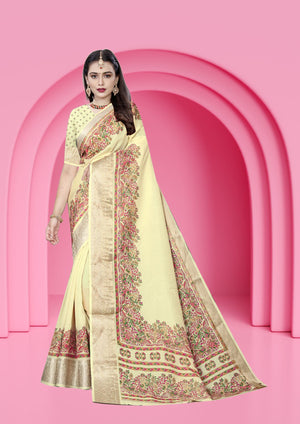 Vichitra Charm Silk Saree For Semi Formal Wear
