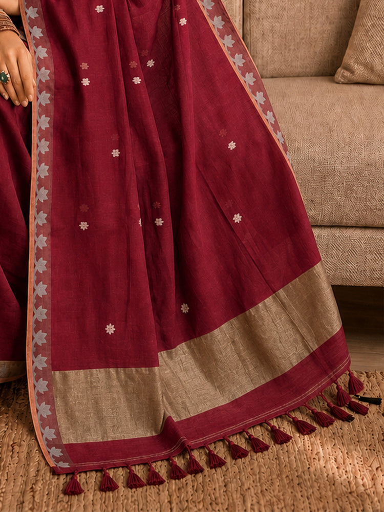 Cotton Jamdani Resham Weaving Saree