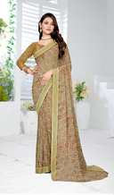 Printiva Crepe Saree For Semi Formal Wear