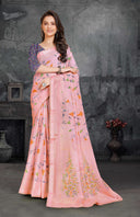 Floral Serenade Moss Silk Saree for Daily Wear