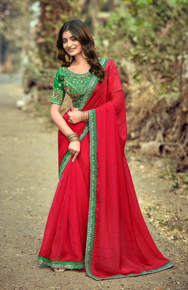 Ruhina Brasso Saree for Festive Wear