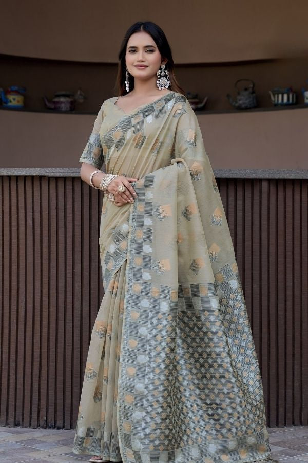 Zarvila Cotton Saree For Daily Wear