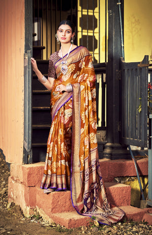 Bloom Brasso Saree For Semi Formal Wear